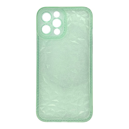 Ön Yüz iPhone 12 Pro Max Prizma Desenli Yeşil Şeffaf Kılıf