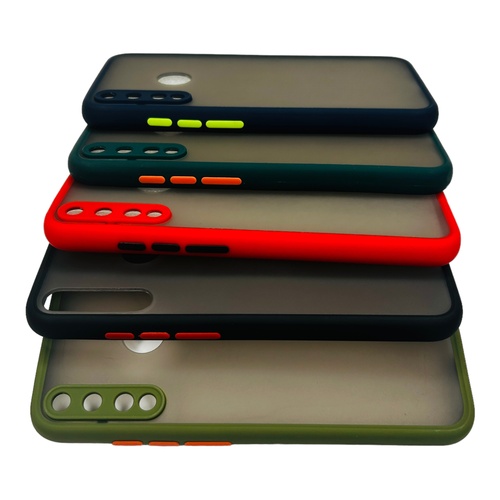 Toplu Çekim iki Oppo A94 4G Kırmızı Kenarlı Saydam Silikon Kılıf