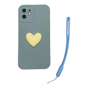 iPhone 12 / 12 Pro Mavi Kalp Silikon Kılıf