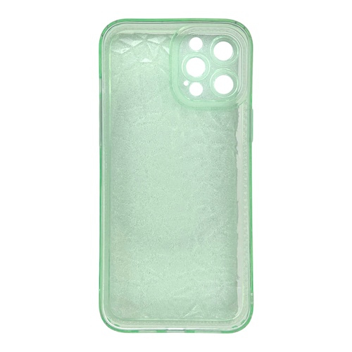 Arka Yüz iPhone 12 Pro Max Prizma Desenli Yeşil Şeffaf Kılıf