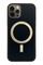 Ön Yüz iPhone 12 Pro Siyah Deri MagSafe Kılıf