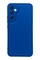 Ön Yüz Samsung Galaxy A34 5G Kamera Korumalı Deri Desenli Mavi Silikon Kılıf
