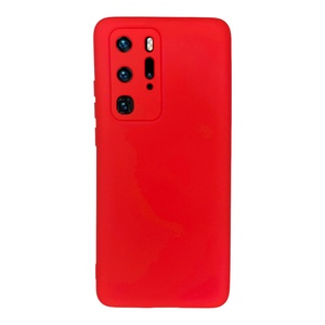 Huawei P40 Pro İçi Süet Tasarımı Kırmızı Silikon Kılıf