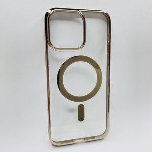 iPhone 14 Pro Max Gold Parlak Kenarlı MagSafe Kılıf