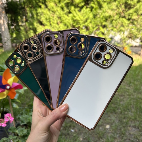 Toplu Dış Çekim iPhone 13 Pro Max Kamera Korumalı Altın Renkli Silikon Kılıf