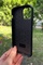 Dış Çekim Arka Yüz İPhone 12 Kamera Korumalı Lacivert Deri Tasarımlı Silikon Kılıf