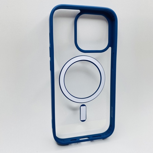 Arka Yüz İPhone 15 Pro Lacivert Çerçeveli MagSafe Kılıf