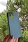 Dış Çekim Ön Yüz İPhone 14 Koyu Yeşil Yumuşak Rubber Silikon Kılıf