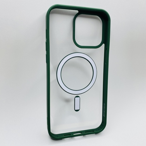 Arka Yüz İPhone 15 Pro Max Yeşil Çerçeveli MagSafe Kılıf