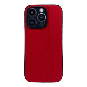 iPhone 14 Pro Kamera Korumalı Kırmızı Süet Kılıf