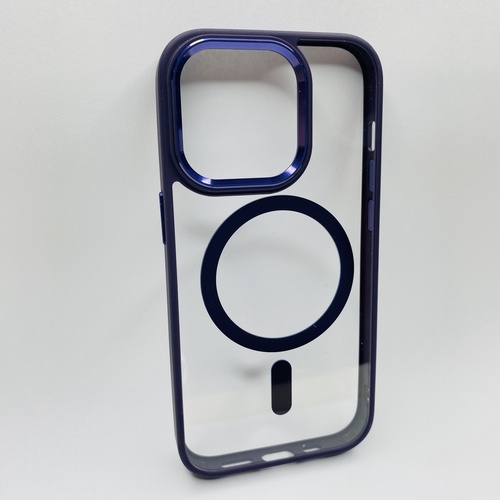 Ön Yüz iPhone 14 Pro Koyu Mor Çerçeveli MagSafe Kılıf