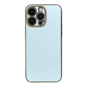 iPhone 14 Pro Max Bakır Detaylı Beyaz Parlak Silikon Kılıf