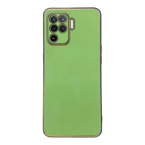 Oppo A94 Bakır Detaylı Yeşil Parlak Silikon Kılıf