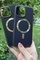 Toplu Dış Çekim iPhone 14 Pro Max Siyah Deri MagSafe Kılıf