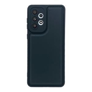 Samsung Galaxy A33 5G Kamera Korumalı Deri Desenli Siyah Silikon Kılıf