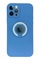 Ön Yüz İphone 12 Pro Kamera Korumalı Yüzüklü Mavi Silikon Kılıf
