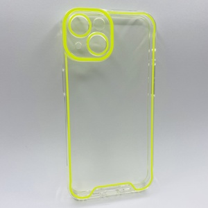iPhone 14 Sarı Fosforlu Şeffaf Silikon Kılıf