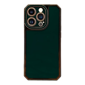 iPhone 14 Pro Kamera Korumalı Altın Renkli Yeşil Silikon Kılıf