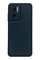 Ön Yüz Xiaomi Redmi Note 11E Kamera Korumalı Deri Desenli Siyah Silikon Kılıf