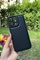 Dış Çekim Ön Yüz İPhone 14 Pro Max Kamera Korumalı Deri Desenli Siyah Silikon Kılıf