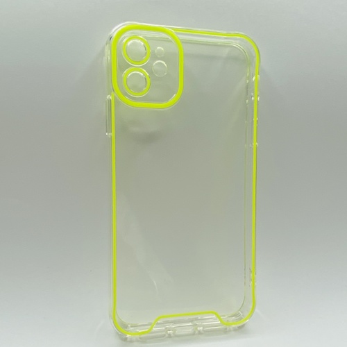 Ön Yüz İphone 11 Sarı Fosforlu Şeffaf Silikon Kılıf