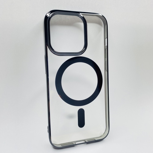 Ön Yüz iPhone 14 Pro Siyah Parlak Kenarlı MagSafe Kılıf