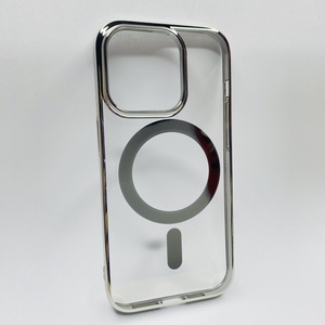 iPhone 14 Pro Gümüş Parlak Kenarlı MagSafe Kılıf