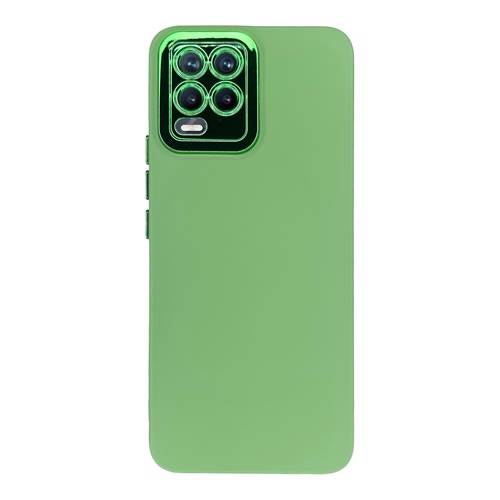 Ön Yüz Xiaomi Redmi Note 8 Pro Yeşil Renkli Metal Kamera Korumalı Silikon Kılıf