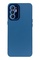 Ön Yüz Oppo Reno 6 Mavi Metal Kamera Korumalı Silikon Kılıf