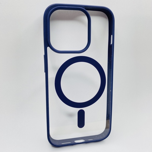 Ön Yüz İPhone 15 Pro Koyu Mor Çerçeveli MagSafe Kılıf
