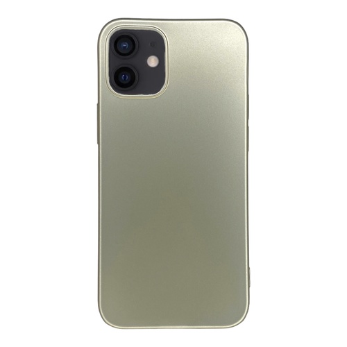 Ön Yüz İPhone 12 Mini Gold Yumuşak Rubber Silikon Kılıf