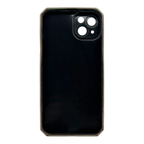 Arka Yüz iPhone 14 Plus Kamera Korumalı Altın Renkli Siyah Silikon Kılıf