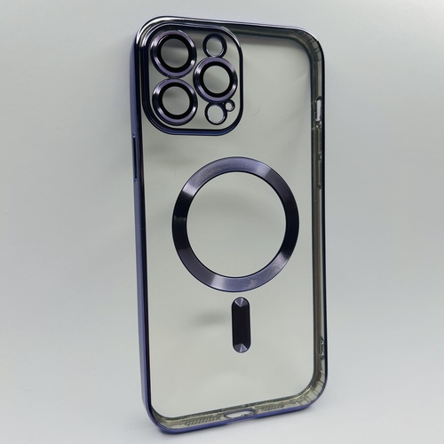 Ön Yüz   iPhone 13 Pro Max Mor Parlak Kenarlı MagSafe Kılıf