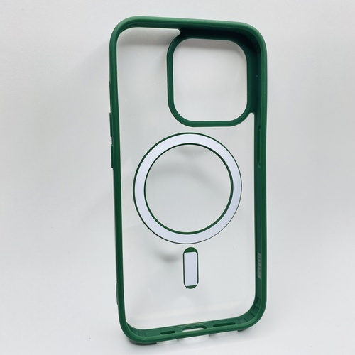 Arka Yüz İPhone 15 Pro Yeşil Çerçeveli MagSafe Kılıf
