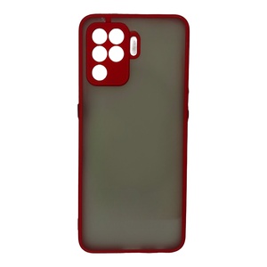 Oppo A94 4G Kırmızı Kenarlı Saydam Silikon Kılıf