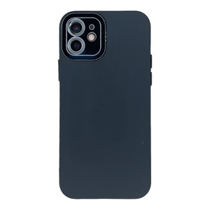 iPhone 12 Siyah Metal Kamera Korumalı Silikon Kılıf