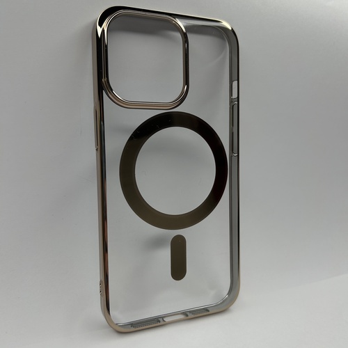 Ön Yüz  iPhone 13 Pro Gold Parlak Kenarlı MagSafe Kılıf