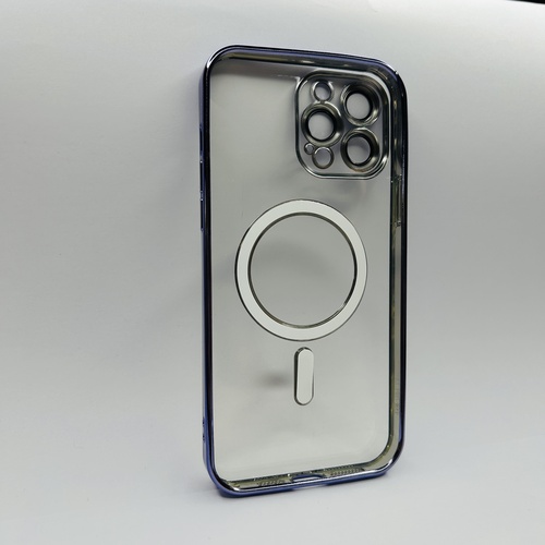 Arka Yüz  iPhone 13 Pro Max Mor Parlak Kenarlı MagSafe Kılıf