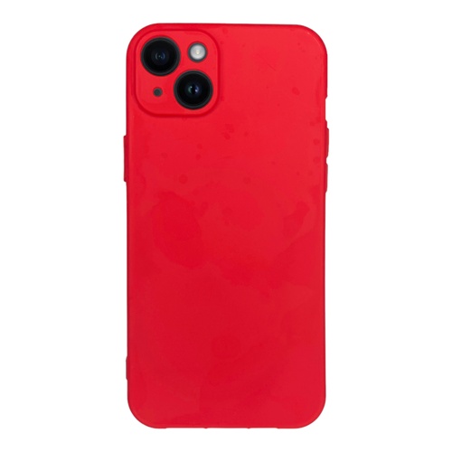 Ön Yüz İPhone 14 Plus Kırmızı Yumuşak Rubber Silikon Kılıf