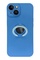 Ön Yüz İphone 14 Kamera Korumalı Yüzüklü Mavi Silikon Kılıf (2)
