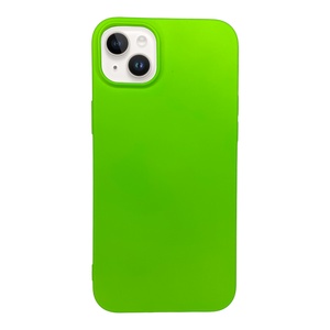 iPhone 14 Plus İçi Süet Tasarımı Yeşil Silikon Kılıf