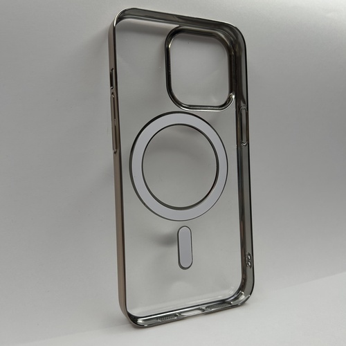 Arka Yüz iPhone 13 Pro Gold Parlak Kenarlı MagSafe Kılıf