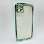 iPhone 11 Yeşil Çerceveli Elmas Görünümlü Silikon Kılıf