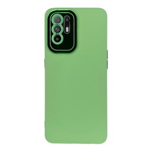 Oppo A94 5G Yeşil Metal Kamera Korumalı Silikon Kılıf