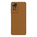 Xiaomi Redmi Note 11 Pro Korumalı Deri Desenli Kahverengi Silikon Kılıf