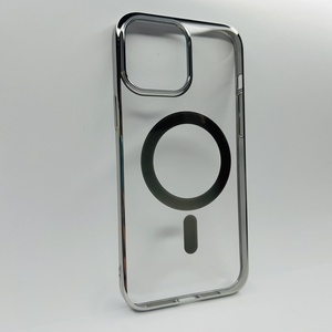 iPhone 13 Pro Max Gümüş Parlak Kenarlı MagSafe Kılıf