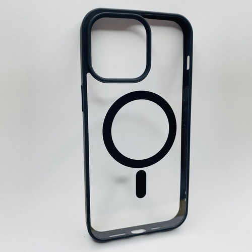 Ön Yüz İPhone 15 Pro Max Siyah Çerçeveli MagSafe Kılıf
