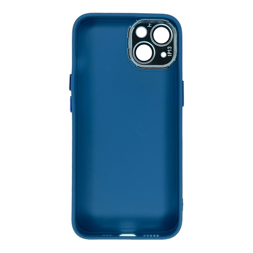 Arka Yüz İphone 13 Mavi Metal Kamera Korumalı Silikon Kılıf