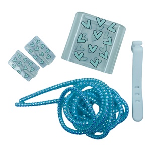 Mavi Kalp Detaylı Şarj ve Kablo Koruyucu Set