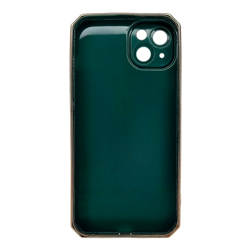 Arka Yüz iPhone 14 Plus Kamera Korumalı Altın Renkli Yeşil Silikon Kılıf